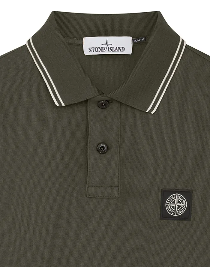 Stone Island Polo Shirts 2Ss18 Long Sleeve Polo Shirt In Dark Forest 8211 Mens