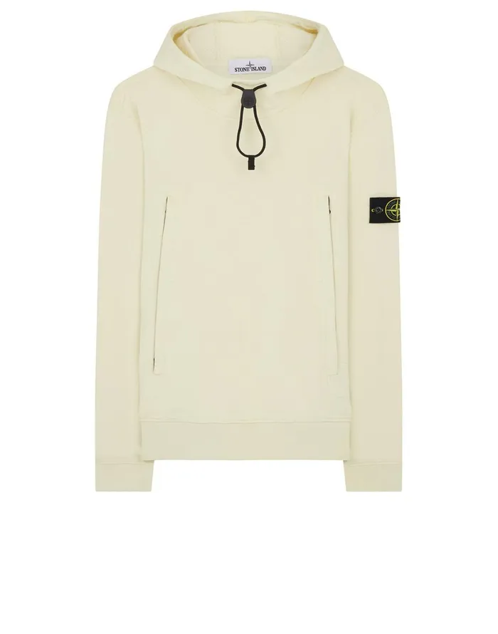 Stone Island Sweatshirts 60640 Hooded Sweatshirt In Butter 8211 Mens