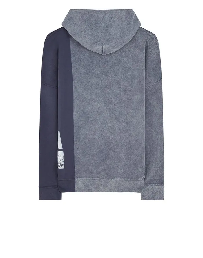 Stone Island Sweatshirts 61889 Dust Two Hooded Sweatshirt In Marine Blue 8211 Mens