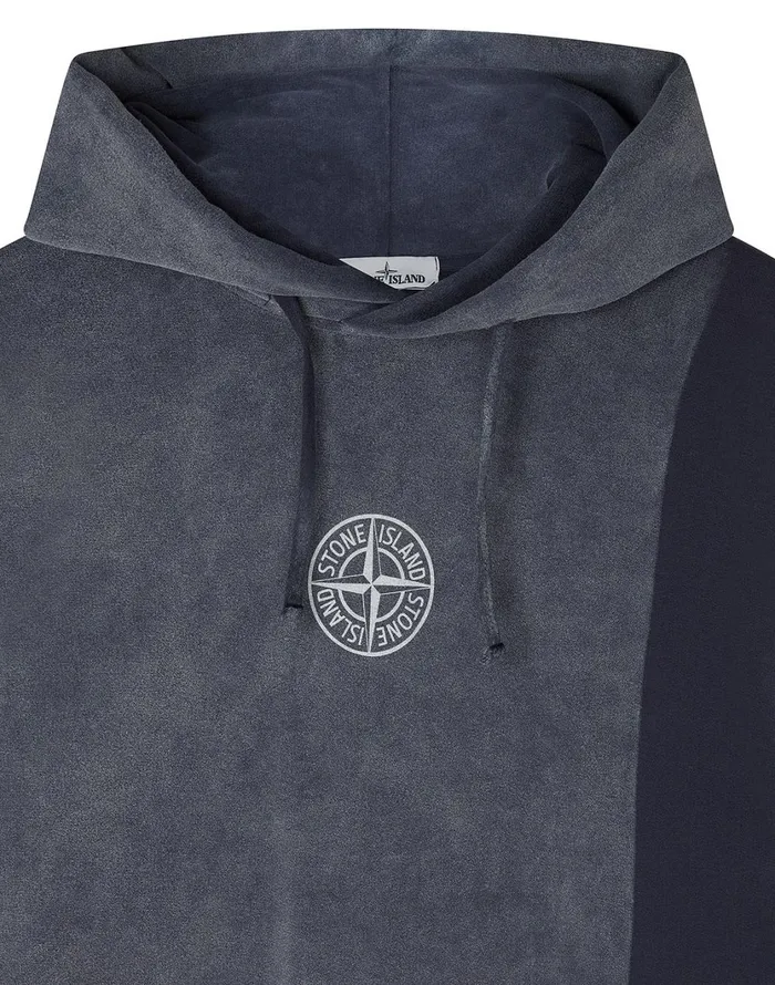 Stone Island Sweatshirts 61889 Dust Two Hooded Sweatshirt In Marine Blue 8211 Mens