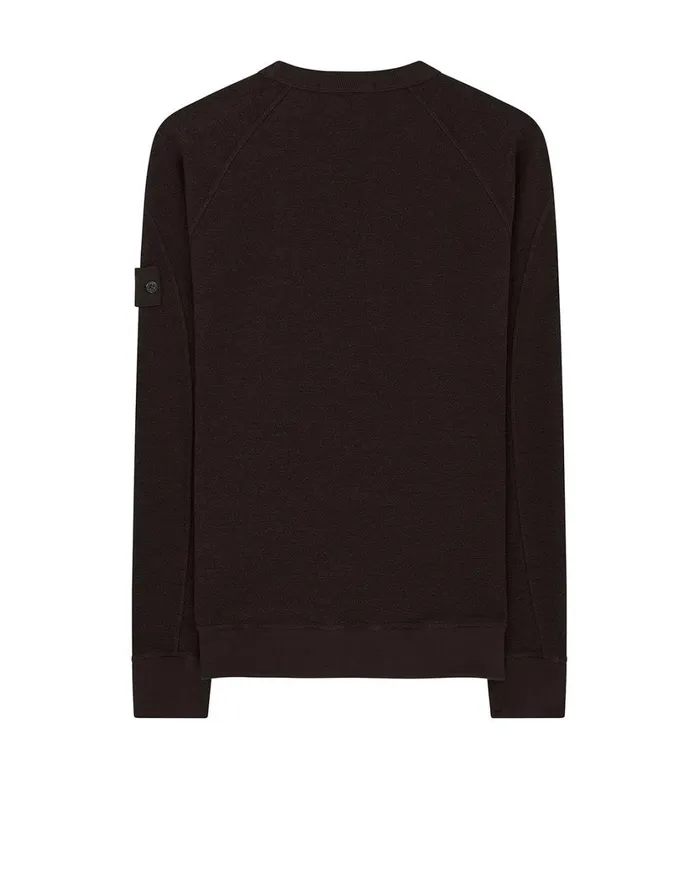 Stone Island Sweatshirts 654F5 Crewneck Sweatshirt In Dark Brown 8211 Mens