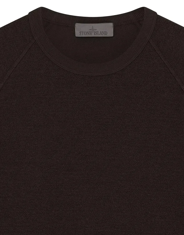 Stone Island Sweatshirts 654F5 Crewneck Sweatshirt In Dark Brown 8211 Mens