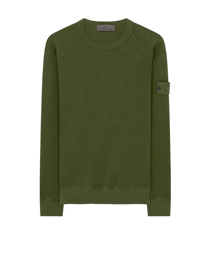 Stone Island Sweatshirts 654F5 Crewneck Sweatshirt In Khaki 8211 Mens