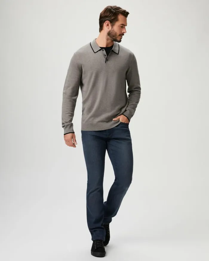 Sweaters and Sweatshirts Men PAIGE Dobson Sweater Polo 8211 Iris SlateBlack Sapphire