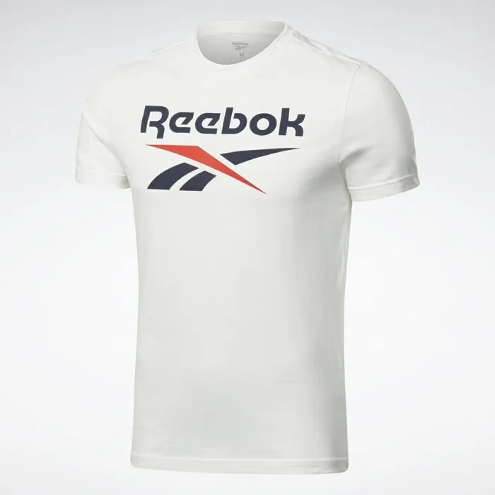 TShirts and Graphic Tees Mens Reebok Graphic Series Stacked Tee White Vector Navy