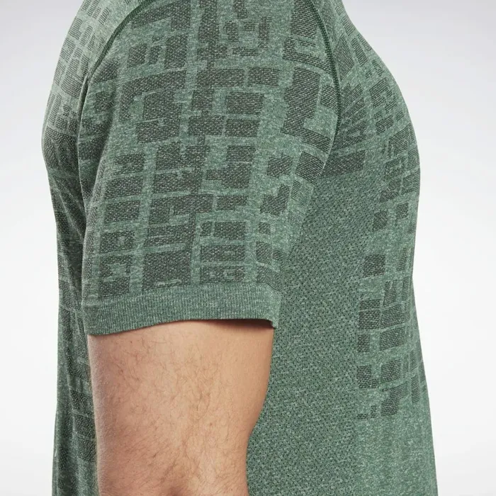 TShirts and Graphic Tees Mens Reebok LES MILLS Myoknit Seamless Tee Utility Green Black