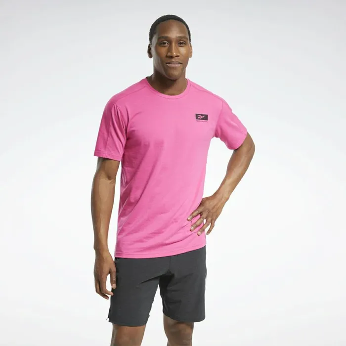TShirts and Graphic Tees Mens Reebok Speedwick Graphic Move Tee Proud Pink