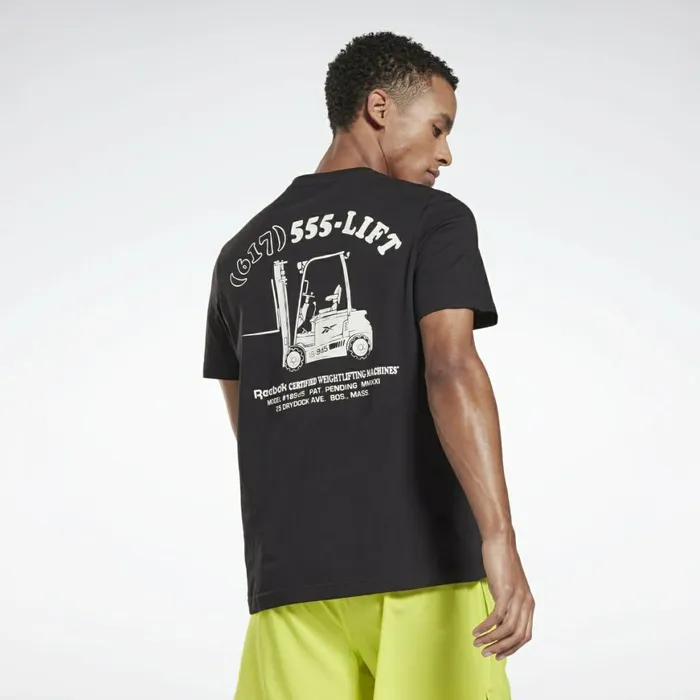 TShirts and Graphic Tees Mens Reebok Weightlifting Novelty Graphic TShirt Black