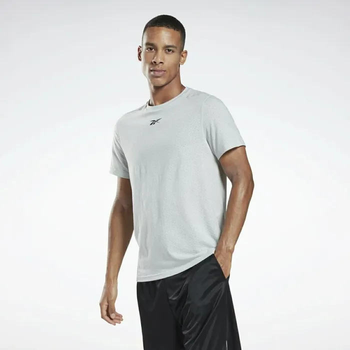 TShirts and Graphic Tees Mens Reebok Workout Ready Mesh TShirt Pure Grey 2