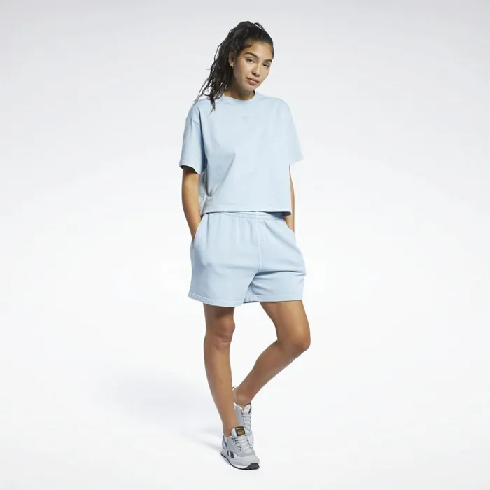 TShirts and Graphic Tees Womens Reebok Classics Natural Dye Cropped TShirt Meteor Grey F17r