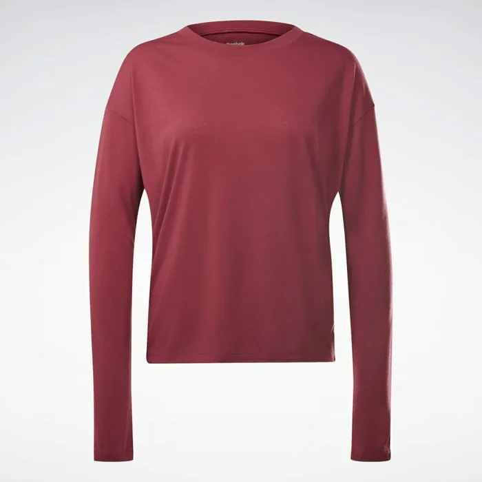 TShirts and Graphic Tees Womens Reebok Workout Ready Supremium Long Sleeve TShirt Punch Berry