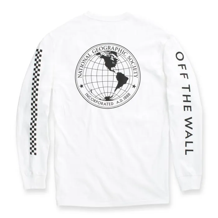 TShirts and Tanks Men Vans National Geographic Long Sleeve TShirt White