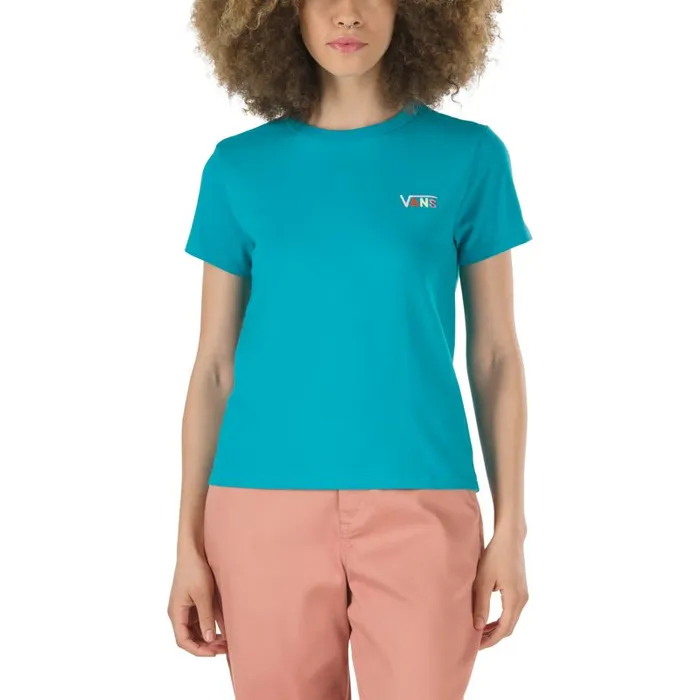 TShirts and Tanks Women Vans Boom Color Baby Tee Enamel Blue