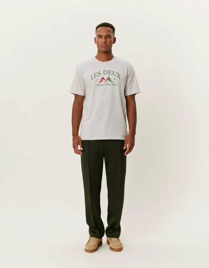 Tshirts Men Les Deux Ivy League TShirt 8211 Oatmeal Mlange