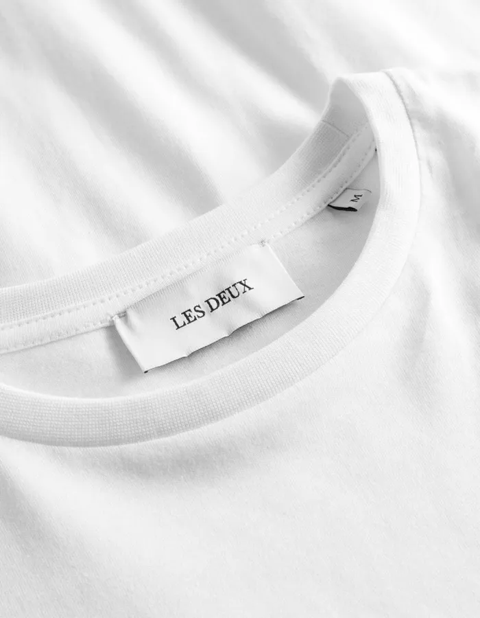 Tshirts Men Les Deux Norregaard LS TShirt Tonal 8211 WhiteWhite