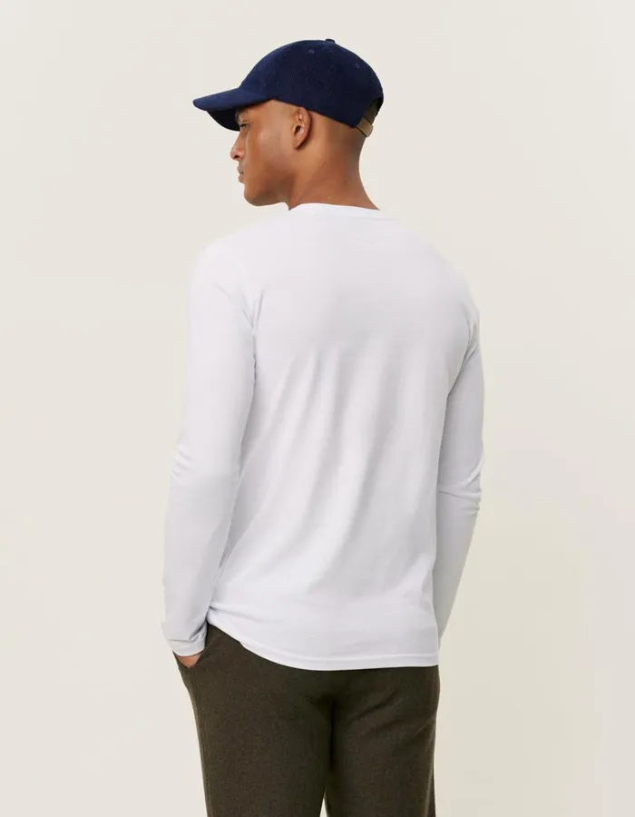 Tshirts Men Les Deux Norregaard LS TShirt Tonal 8211 WhiteWhite