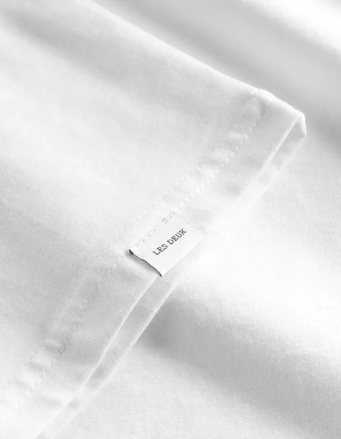 Tshirts Men Les Deux Norregaard LS TShirt Tonal 8211 WhiteWhite