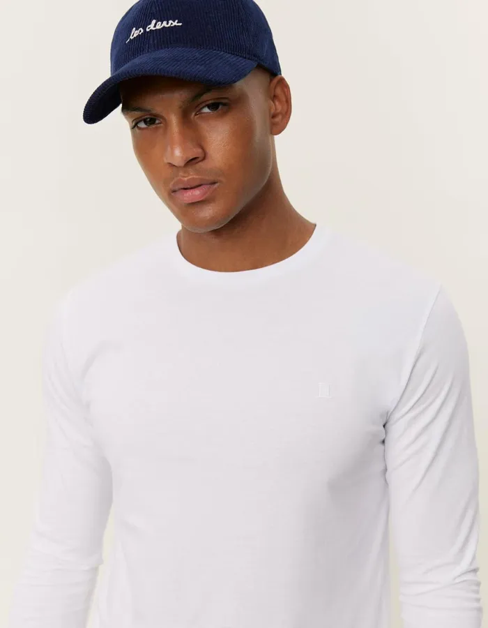 Tshirts Men Les Deux Norregaard LS TShirt Tonal 8211 WhiteWhite