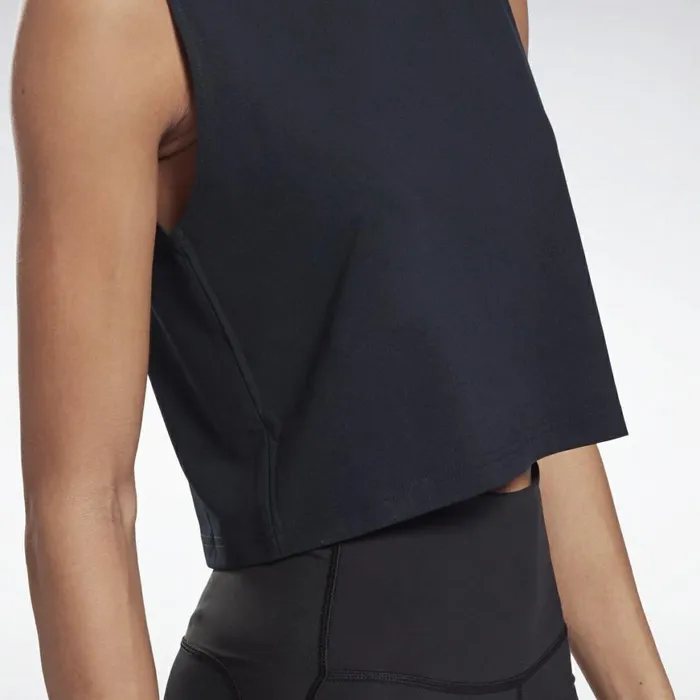Tank Tops Womens Reebok Vector Cotton Crop Tank Top Black