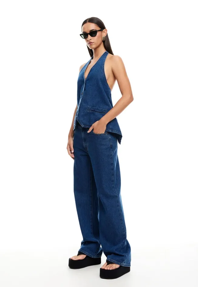 Tops Women Lioness Fashion HILLS HALTER Dark Denim