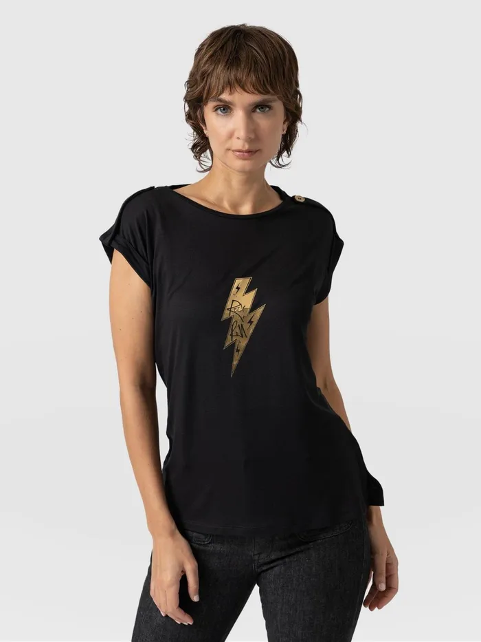 Turn Up Tee 8211 Black Rock N Roll Black Rock N Roll Women Saint And Sofia TShirts and Tanks