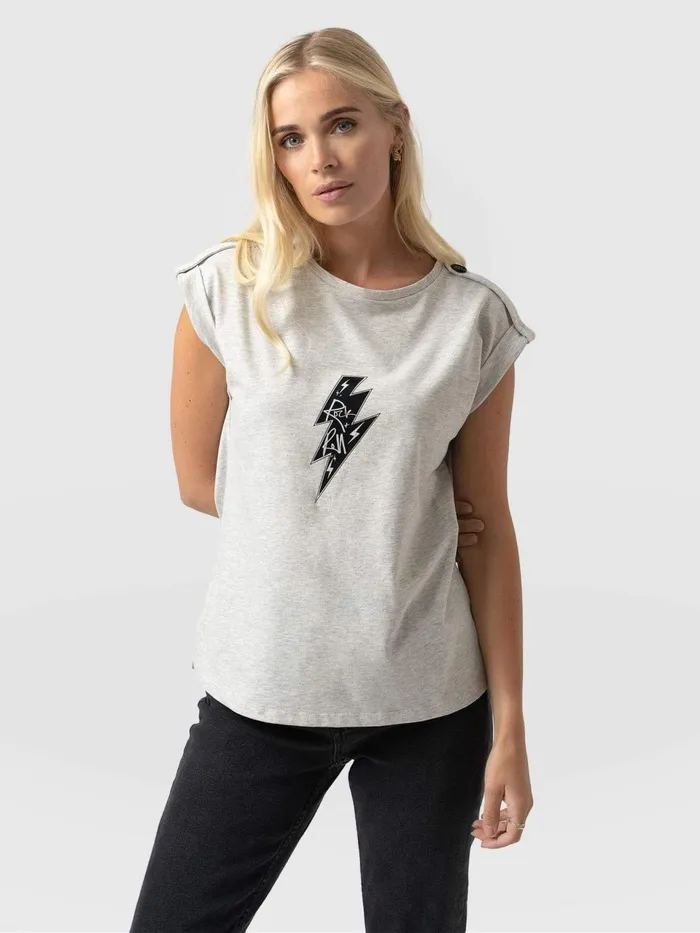 Turn Up Tee 8211 Grey Rock N Roll Grey Rock N Roll Women Saint And Sofia TShirts and Tanks