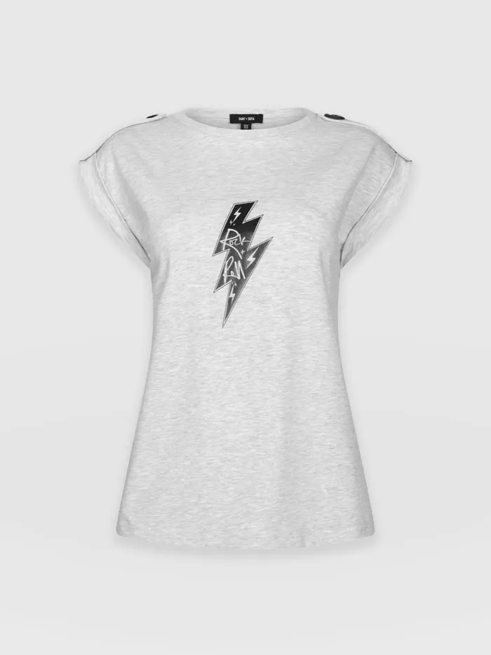 Turn Up Tee 8211 Grey Rock N Roll Grey Rock N Roll Women Saint And Sofia TShirts and Tanks