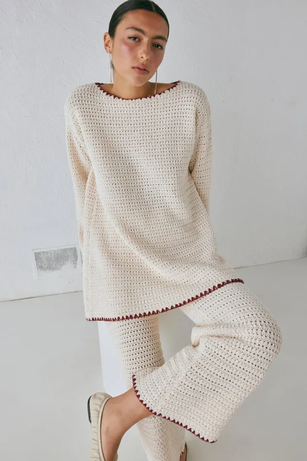 VRG GRL JumpersSweaters Stella Knit Tunic Cream 8211 Women