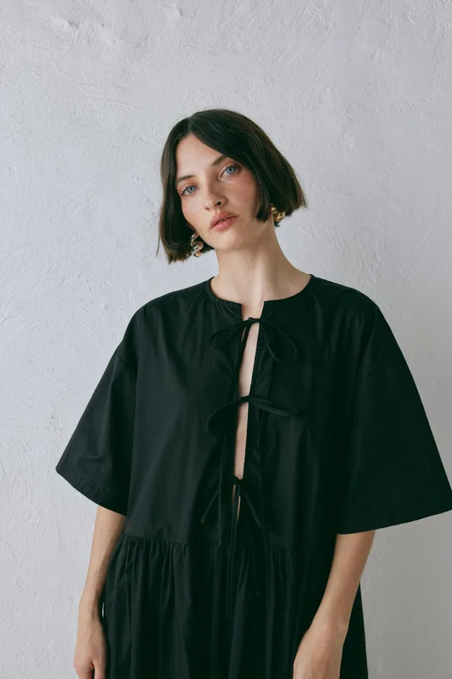 VRG GRL MidiMaxi Dresses Naomi Smock Maxi Dress Black 8211 Women