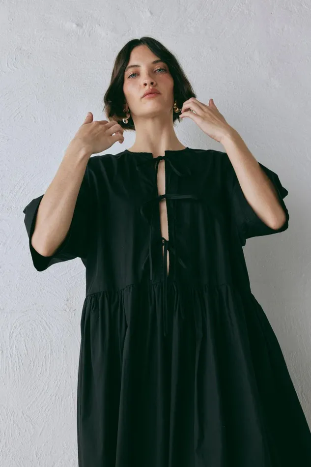 VRG GRL MidiMaxi Dresses Naomi Smock Maxi Dress Black 8211 Women
