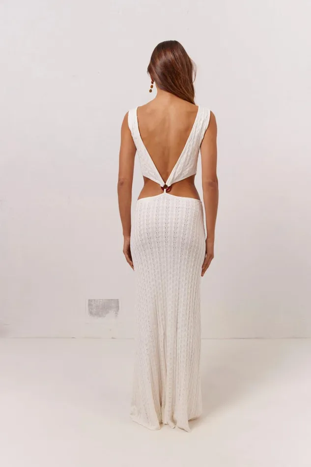 VRG GRL MidiMaxi Dresses Penne Knit Maxi Dress White 8211 Women VRG GRL MidiMaxi Dresses Penne Knit Maxi Dress White 8211 Women