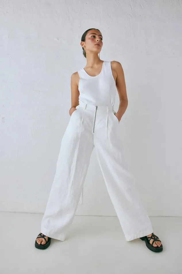 VRG GRL Pants Nahna Linen Pants White 8211 Women