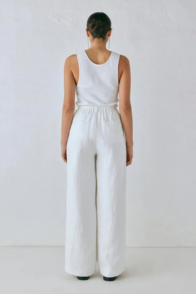 VRG GRL Pants Nahna Linen Pants White 8211 Women