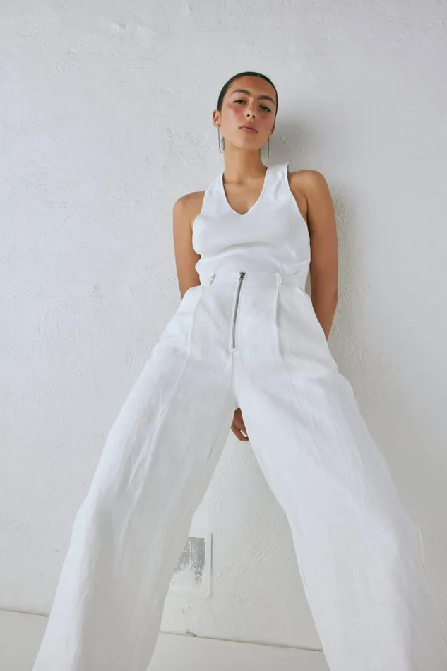 VRG GRL Pants Nahna Linen Pants White 8211 Women