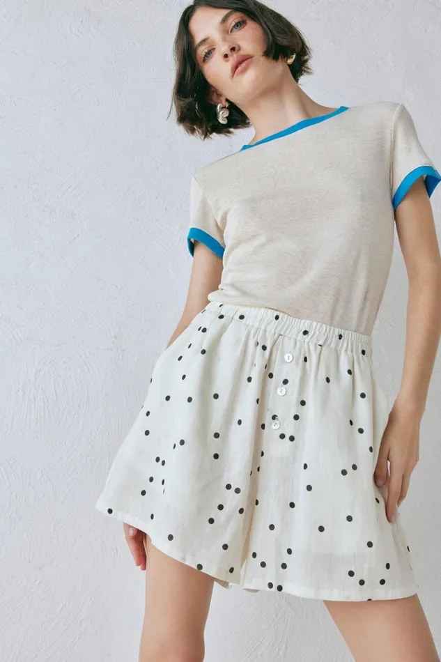 VRG GRL Sets Eliza Linen Shorts Dot 8211 Women