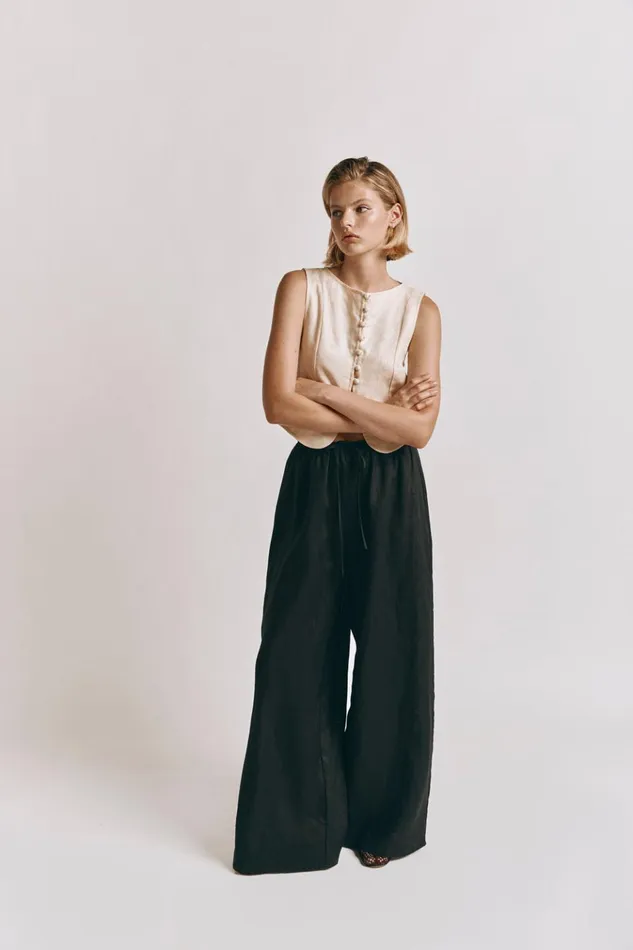 VRG GRL Sets Raya Linen Pants Black 8211 Women