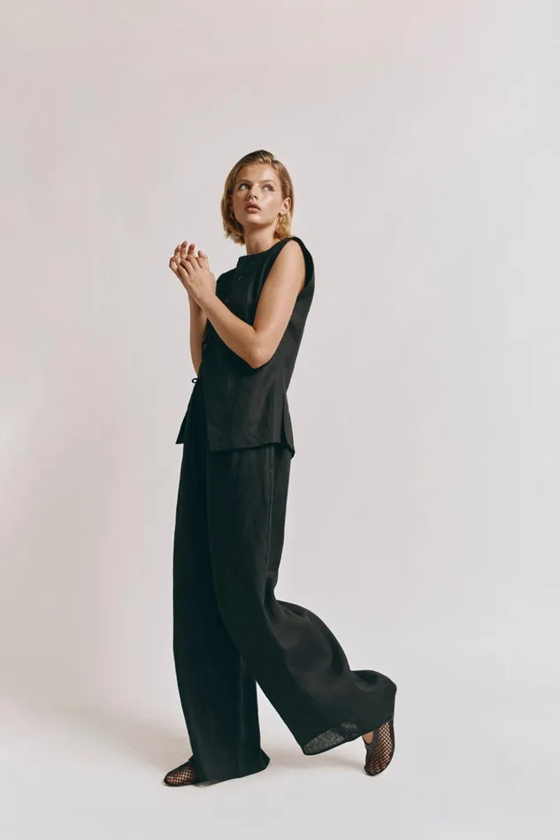 VRG GRL Sets Raya Linen Pants Black 8211 Women