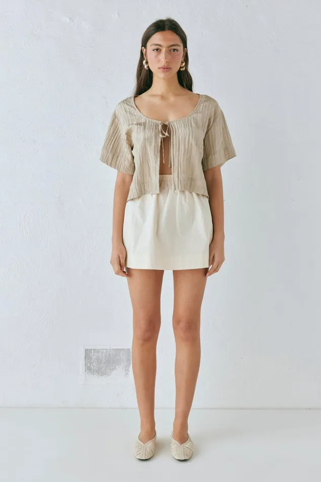 VRG GRL Sets The Sea and I Smock Top Taupe 8211 Women VRG GRL Sets The Sea and I Smock Top Taupe 8211 Women