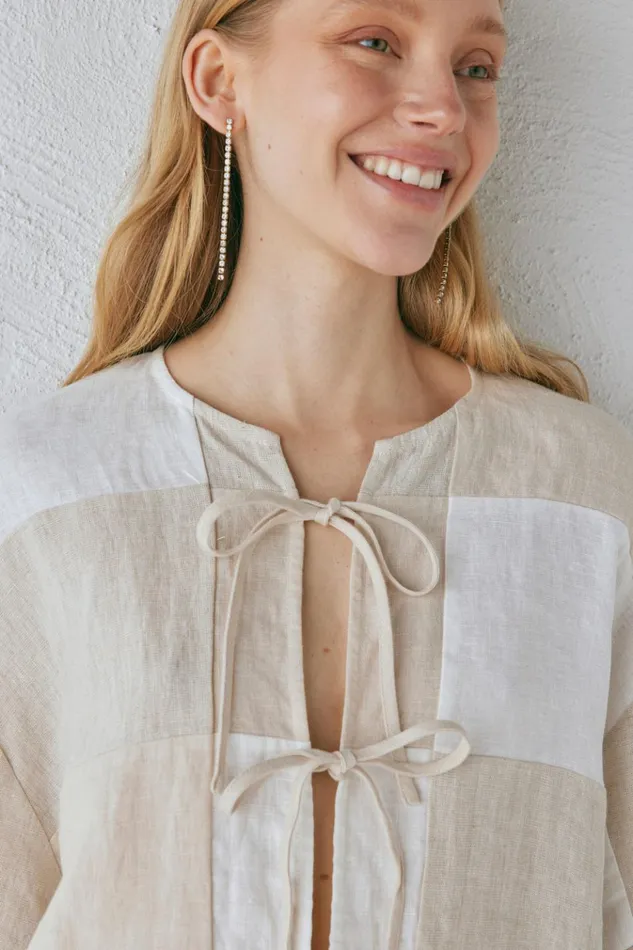 VRG GRL Shirts Naomi Linen Smock Top Natural 8211 Women VRG GRL Shirts Naomi Linen Smock Top Natural 8211 Women