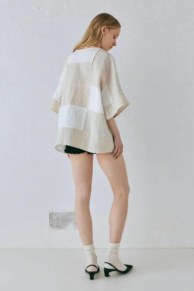 VRG GRL Shirts Naomi Linen Smock Top Natural 8211 Women VRG GRL Shirts Naomi Linen Smock Top Natural 8211 Women