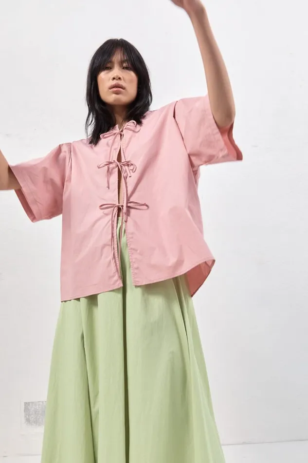VRG GRL Shirts Naomi Smock Top Rose 8211 Women VRG GRL Shirts Naomi Smock Top Rose 8211 Women