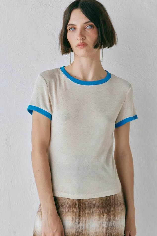 VRG GRL Short Sleeve Lane Tee Oatmeal 8211 Women VRG GRL Short Sleeve Lane Tee Oatmeal 8211 Women