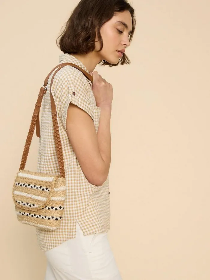 White Stuff BAGS and PURSES Demi Jute Mini Crossbody Natural Multi 8211 Women