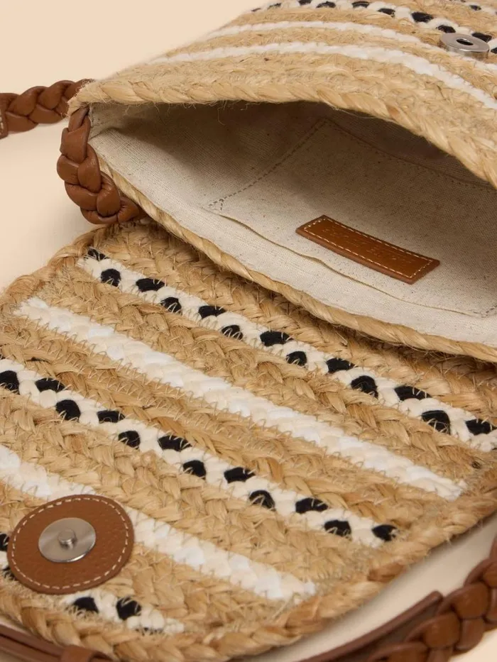 White Stuff BAGS and PURSES Demi Jute Mini Crossbody Natural Multi 8211 Women White Stuff BAGS and PURSES Demi Jute Mini Crossbody Natural Multi 8211 Women