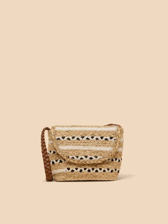 White Stuff BAGS and PURSES Demi Jute Mini Crossbody Natural Multi 8211 Women White Stuff BAGS and PURSES Demi Jute Mini Crossbody Natural Multi 8211 Women