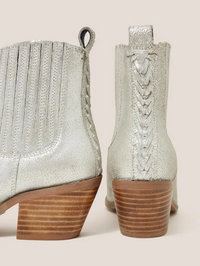 White Stuff BOOTS Cherry Leather Ankle Boot Mixed Metallic 8211 Women White Stuff BOOTS Cherry Leather Ankle Boot Mixed Metallic 8211 Women