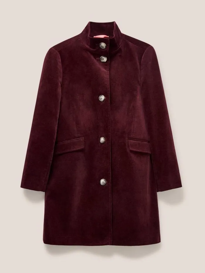 White Stuff COATS and JACKETS Karla Smart Velvet Coat Dk Plum 8211 Women White Stuff COATS and JACKETS Karla Smart Velvet Coat Dk Plum 8211 Women