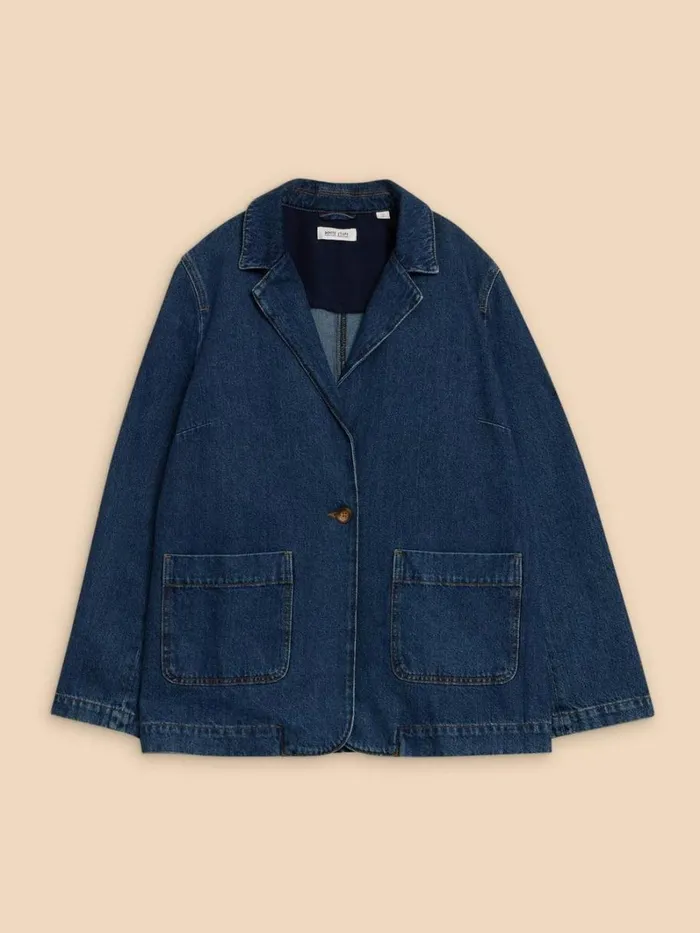 White Stuff COATS and JACKETS Loren Denim Blazer Dk Denim 8211 Women White Stuff COATS and JACKETS Loren Denim Blazer Dk Denim 8211 Women