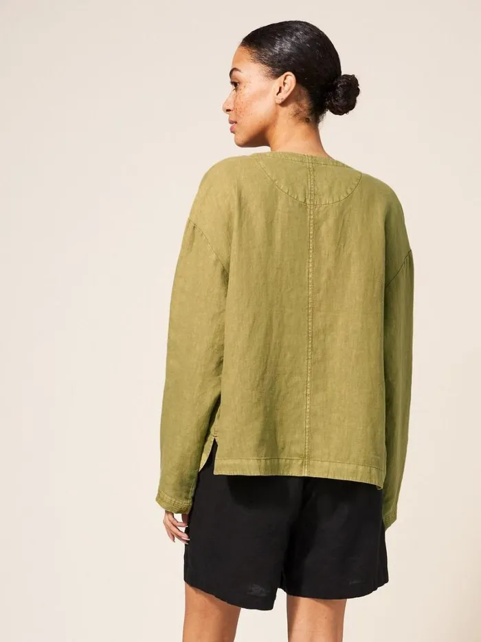 White Stuff COATS and JACKETS Tabby Linen Jacket Mid Green 8211 Women White Stuff COATS and JACKETS Tabby Linen Jacket Mid Green 8211 Women
