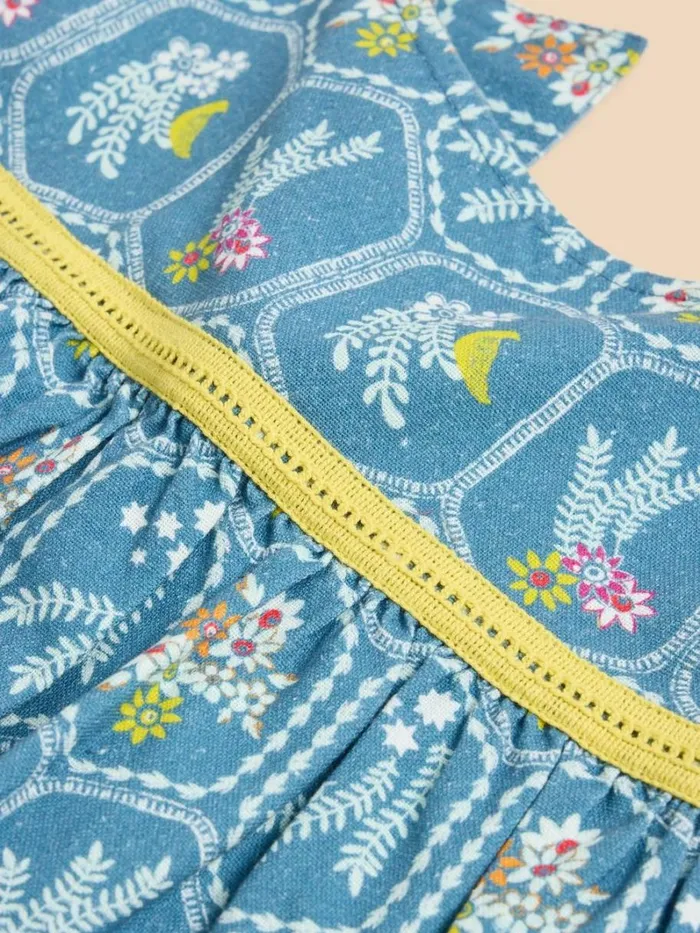 White Stuff DRESSES and SKIRTS Printed Swing Dress Mid Teal 8211 Kids